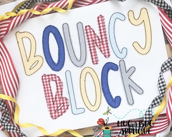 Bouncy Block Bean Stitch Applique Font 2.5" 3" 3.5" 4" 4.5" 5"