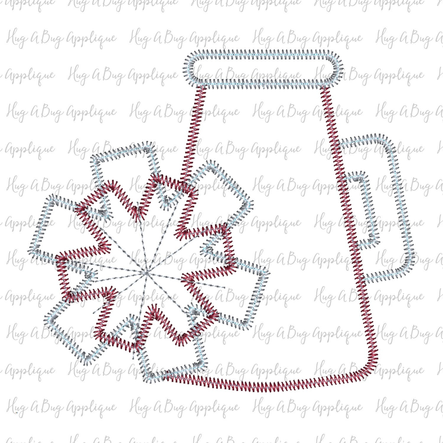 Megaphone Pompom Cheer Zig Zag Stitch Applique Design 5x7 6x10 - Etsy