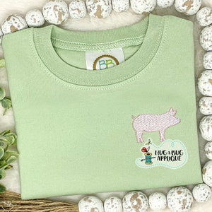 Pig Silhouette Filled Stitch Embroidery Design 1&quot; 1.5&quot; 2&quot;