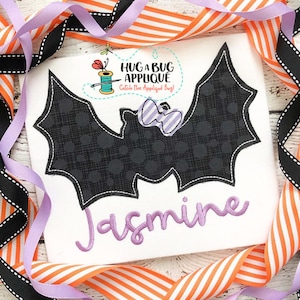 Bat Bow Bean Stitch Applique Design 4x4 5x7 6x10 8x8 8x12