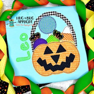 Big Candy Bucket Bean Stitch Applique Design 5x7 6x10 8x8 8x12 9x9