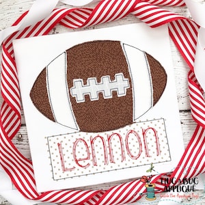 Football Bean Stitch Applique Design 5x7 6x10 8x8 8x12 9x9