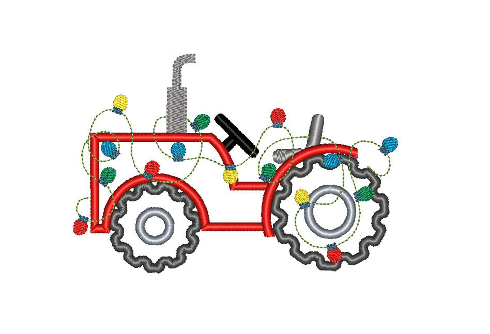 Christmas Tractor Truck Farm Christmas Lights Applique Etsy