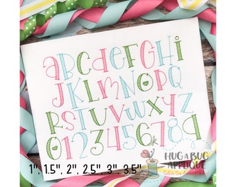 Love Rawr Sketch Stitch Embroidery Font 1&quot; 1.5&quot; 2&quot; 2.5&quot; 3&quot; 3.5&quot;