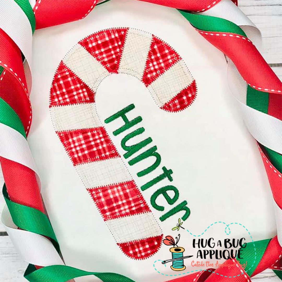 Candy Cane Zig Zag Stitch Applique Design 4x4 5x7 6x10 8x8 8x12 Etsy