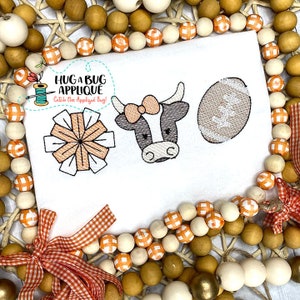 Cheer Longhorn Football Sketch Stitch Embroidery Design 5x7 6x10 8x8 8x12 9x9