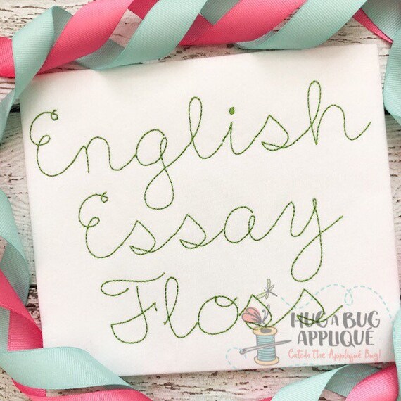 English Essay Floss Stitch Embroidery Font 1 1.5 Etsy