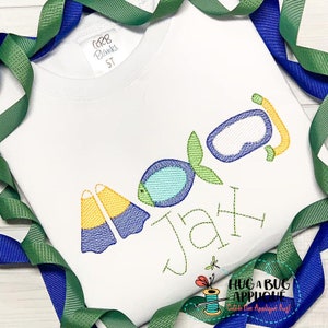 Snorkel Trio Sketch Stitch Embroidery Design 5x7 6x10 8x8 9x9 8x12