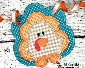Turkey Banner Satin Stitch In the Hoop Applique Design 4" 5" 6" 7"