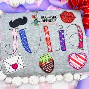 Alla hjärtans dag-tilläggsset med bönsömsapplikationer 5 cm 7,5 cm 10 cm 12,5 cm