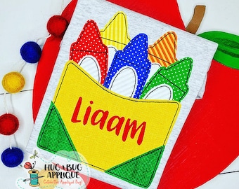 Boîte de crayons, motif d'appliqué au point de haricot, 5x7, 6x10, 8x8, 9x9, 8x12