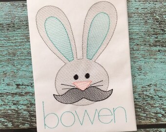 Rabbit Mustache  Sketch Embroidery Design 4x4 5x7 6x10 8x8 8x12