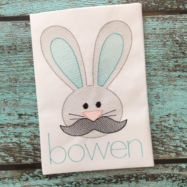 Rabbit Mustache  Sketch Embroidery Design 4x4 5x7 6x10 8x8 8x12