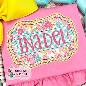 Simple Frame Banner Bean Stitch Applique Design 5x7 6x10 8x8 8x12 9x9