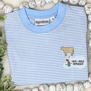 Broderidesign med ko-silhuett, fyllnadsstygn 2,5 cm 3,5 cm