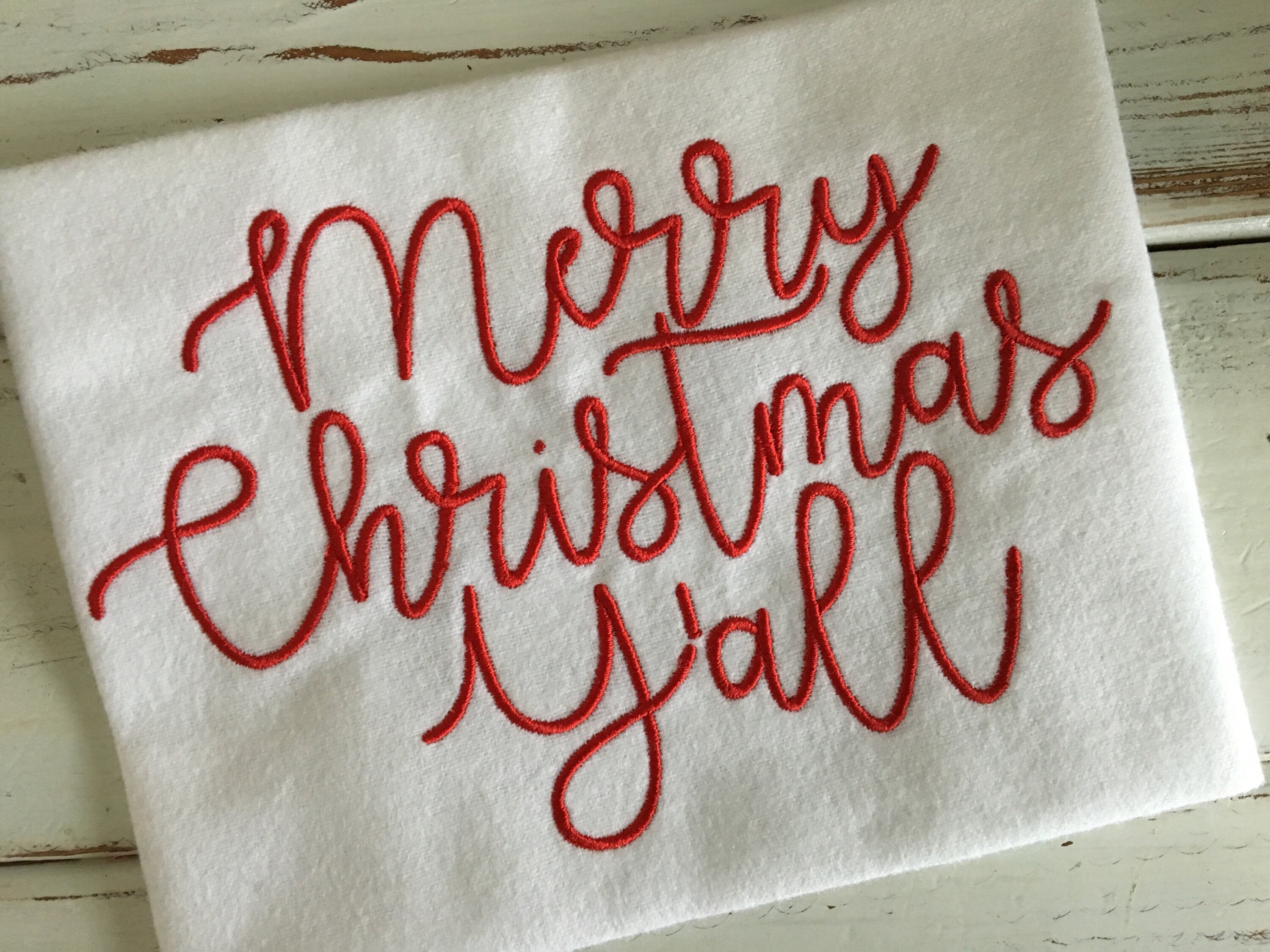 Download Merry Christmas Y'all Word Art Embroidery Design 5x7 6x10 | Etsy