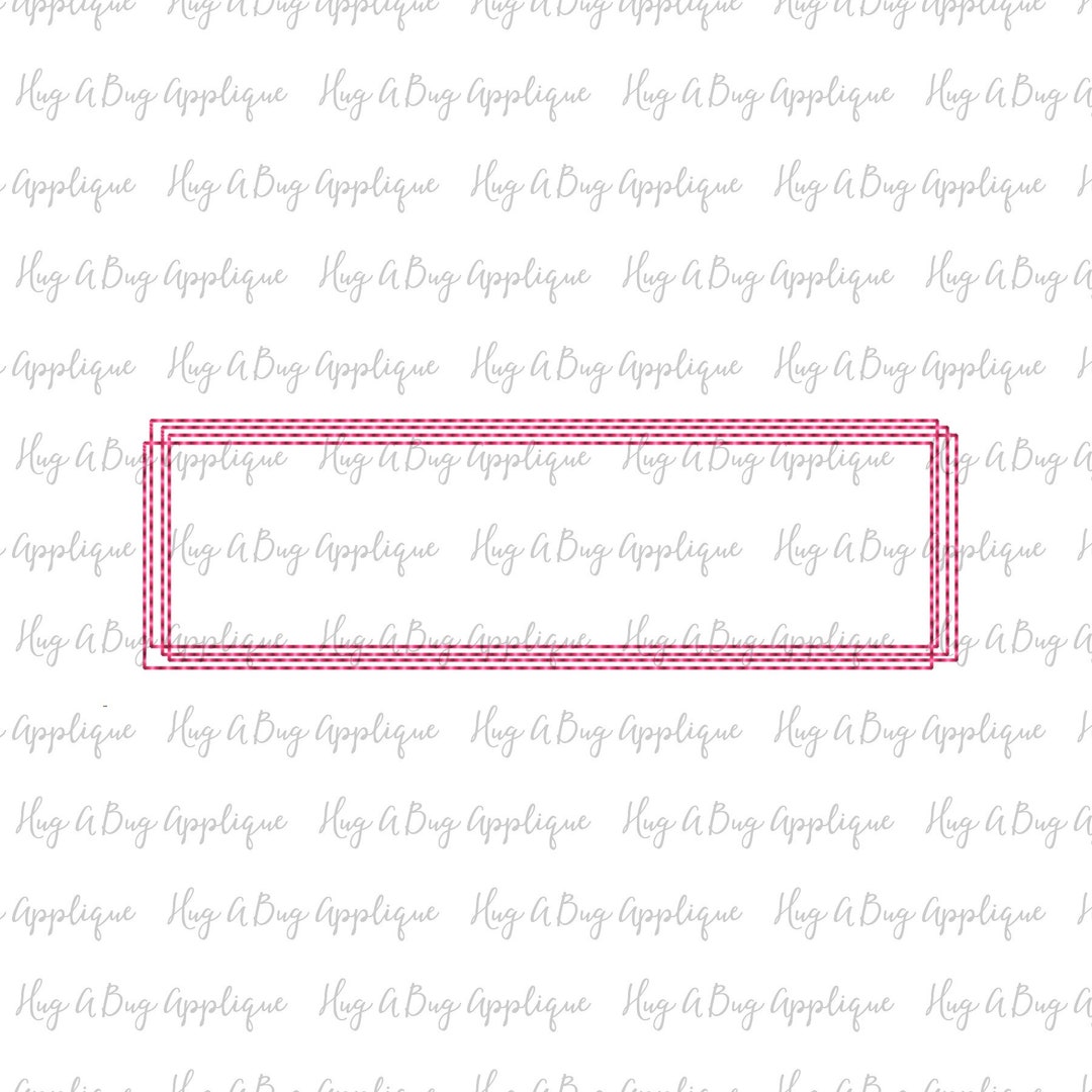 Rectangle For Names Designs Rectangle Box Name Box Scribble Stitch Applique Design 25 Sizes - Etsy