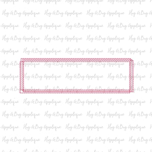 Rectangle Box Name Box Scribble Stitch Applique Design 25 Sizes