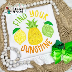 Find Your Sunshine Zig Zag Stitch Applique Design 5x7 6x10 8x8 8x12 9x9