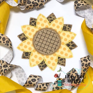 Sunflower Zig Zag Stitch Applique Design 5x7 6x10 8x8 8x12