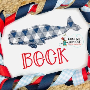 Applique a punto fagiolo con balena beluga 5x7 6x10 8x8 8x12 9x9