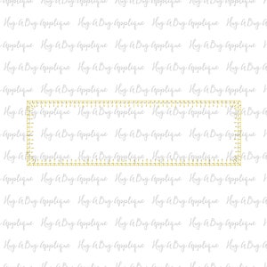 Rectangle Box Name Box Blanket Stitch Applique Design 25 Sizes