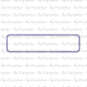 Rounded Box Name Box Zig Zag Stitch Applique Design 25 Sizes