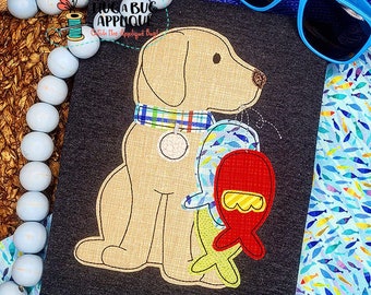 Diseño de apliques de punto de frijol con cuerda de pez cachorro 5x7 6x10 8x8 8x12 9x9
