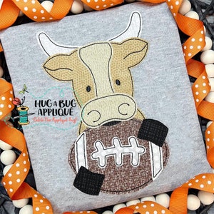 Longhorn Football Bean Stitch Applique Design 5x7 6x10 8x8 8x12 9x9