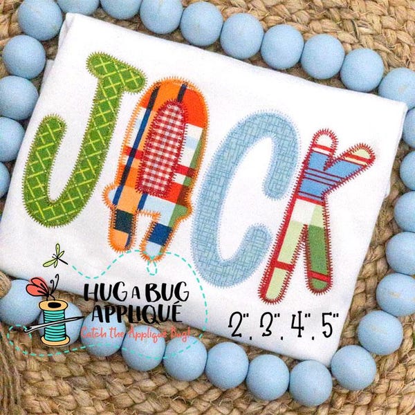 September Zig Zag Stitch Applique Font 2" 3" 4" 5"