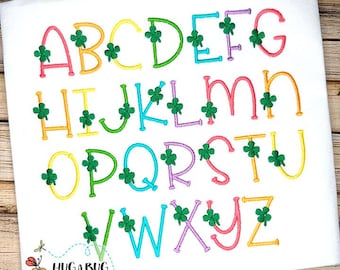 Sticky Clover Satin Stitch Embroidery Font 1" 1.5" 2" 2.5" 3"