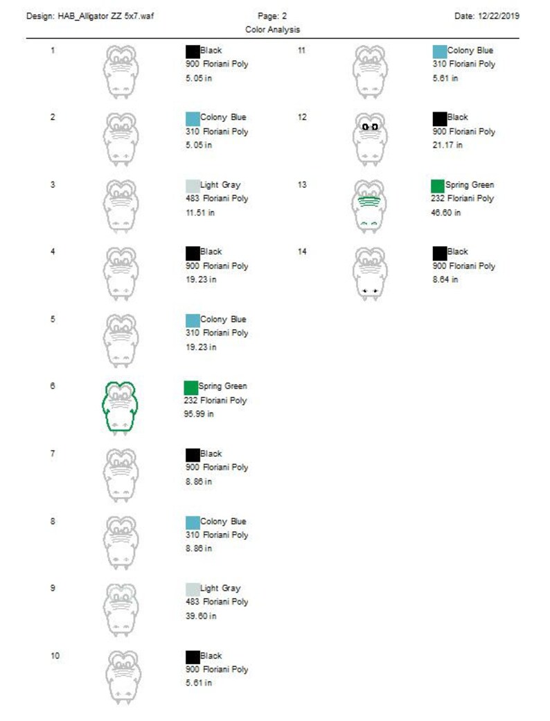 Alligator Zig Zag Stitch Applique Design 5x7 6x10 8x8 9x9 8x12 Etsy