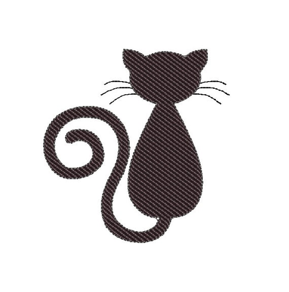 Halloween Cat Black Cat Sketch Stitch Embroidery Design 4x4 5x7 6x10 8x8 8x12