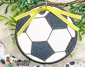 Soccer Bag Tag In the Hoop Applique Design 4" 4.5" 5" 5.5" 6"