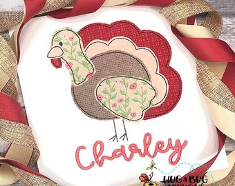 Turkey Body Bean Stitch Applique Design 5x7 6x10 8x8 8x12