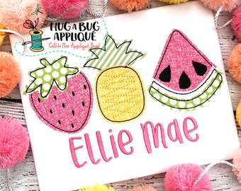 Design de apliques de ponto de feijão trio de frutas 5x7 6x10 8x8 8x12