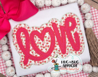 Love Double Zig Zag Stitch Applique Design 5x7 6x10 8x8 8x12 9x9