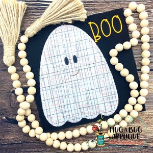 Ghost Boy Zig Zag Stitch Applique Design 5x7 6x10 8x8 8x12