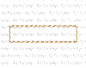 Motif d'appliqué rectangulaire à point zigzag, 25 tailles