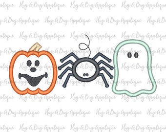 Jack Spider Ghost Satin Stitch Applique Design 5x7 6x10 8x8 8x12 9x9