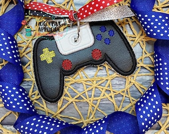 Game Controller Bag Tag In the Hoop Applique Design 4" 4.5" 5" 5.5" 6"