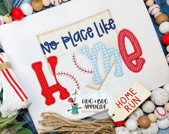 No Place Like Home Zig Zag Stitch Applique Design 5x7 6x10 8x8 8x12 9x9