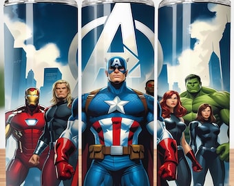 Superhero Tumbler Wrap PNG: 20oz Skinny Tumbler Sublimation Design (Digital Download)