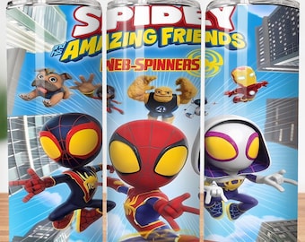 Spidey and Friends Tumbler Wrap: 20oz Skinny Tumbler Sublimation Design (Digital Download)