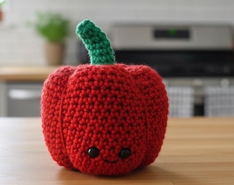 Crochet pattern for bell peppers, capsicum, vegetables, and foods PDF (Digital Download)