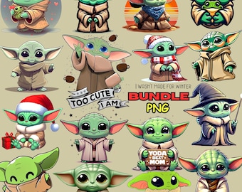 Baby Yoda PNG Bundle, Star Wars Designs (Digital Download)