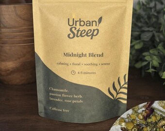 Chamomile Lavender Tea: Midnight Blend - Calming Floral Herbal Loose Leaf Tea