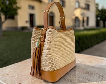 Coach Hamptons Straw & Leather Tote Bag - Etsy