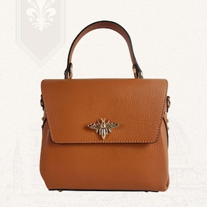 Brown Italian Leather Crossbody Bag Handmade in Florence for Women