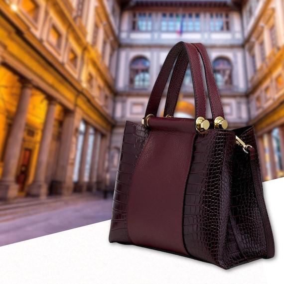 Kelly M Plus Size 2 PCS Set Crocodile Print Top Handle Bag